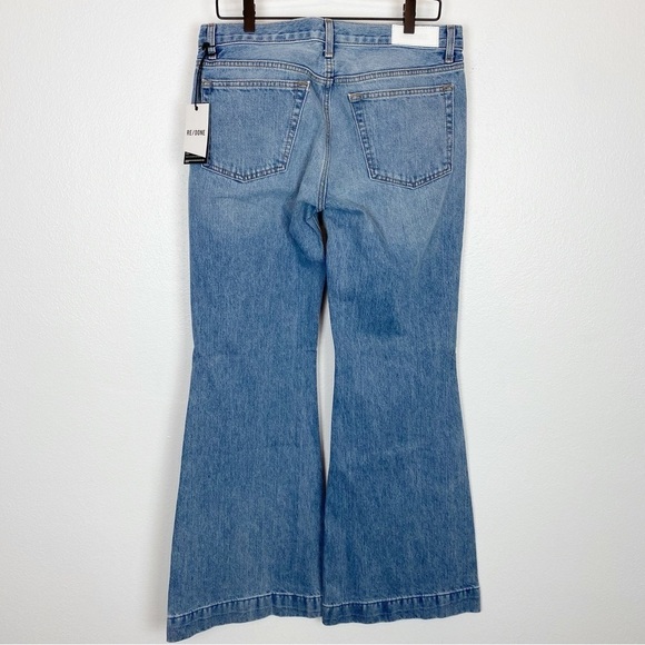 RE/DONE 70's Lake Blue Low-Rise Bell Bottom Jeans - Picture 7 of 10
